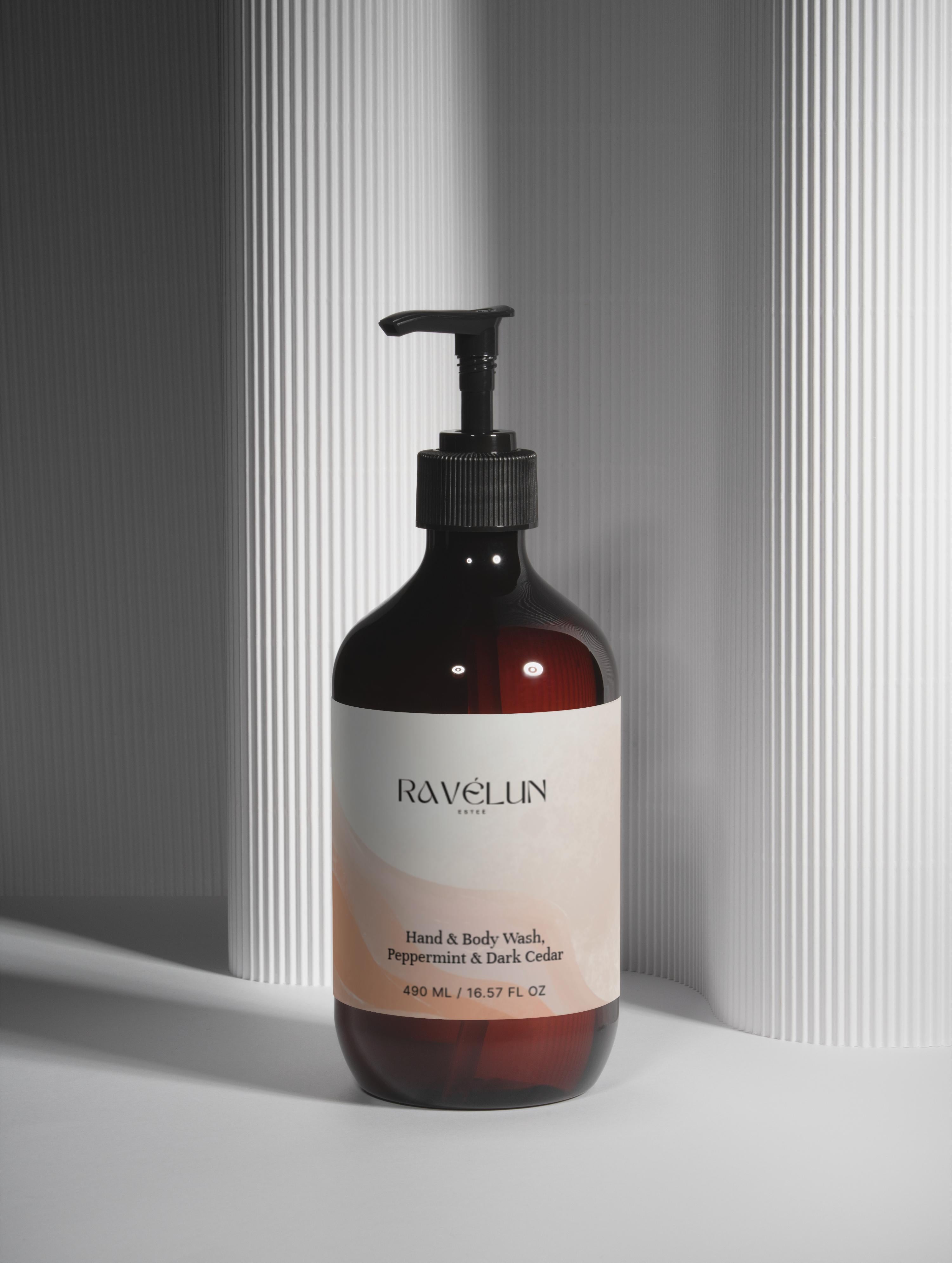 Hand & Body Wash, Peppermint & Dark Cedar